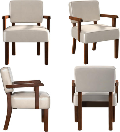 Accent Chair, PU Leather Chair for Living Room Oversized Armchair with Soft Seat and Armrests for