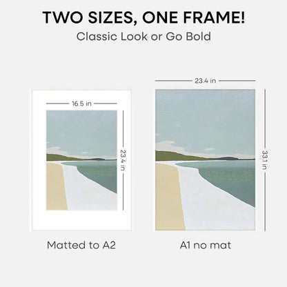 Homeforia A1 Frame White Wood, High End Oak 23.4 x 33.1 White Wooden Poster Frames Matted to 16.5