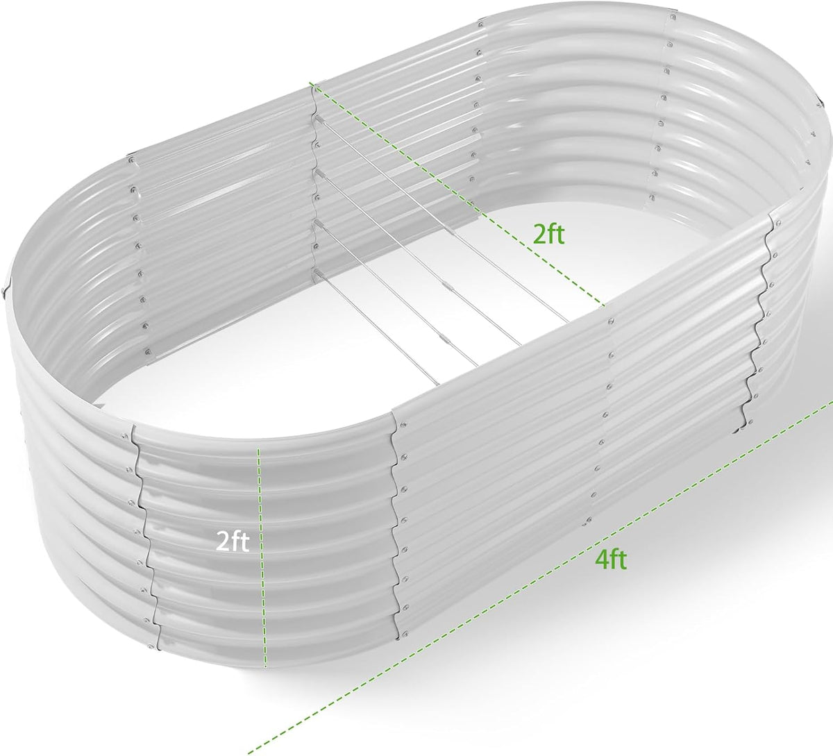 Land Guard 24“ Tall 4×2ft Galvanized Raised Garden Bed Kit, Galvanized Planter Garden Boxes