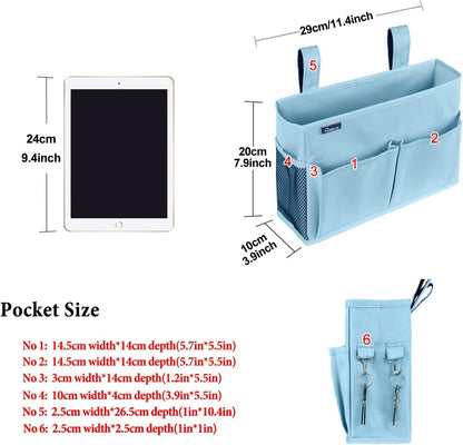 Surblue Bedside Caddy Hanging Organizer Bedside Storage Bag for Bunk and Hospital Beds (Small