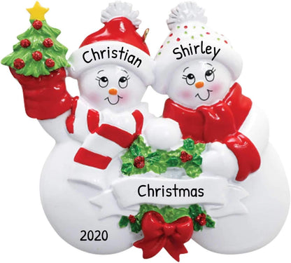 Personalized Our First Christmas Ornament 2025 Snowman Couple Ornaments Snowpeople Couples Ornament
