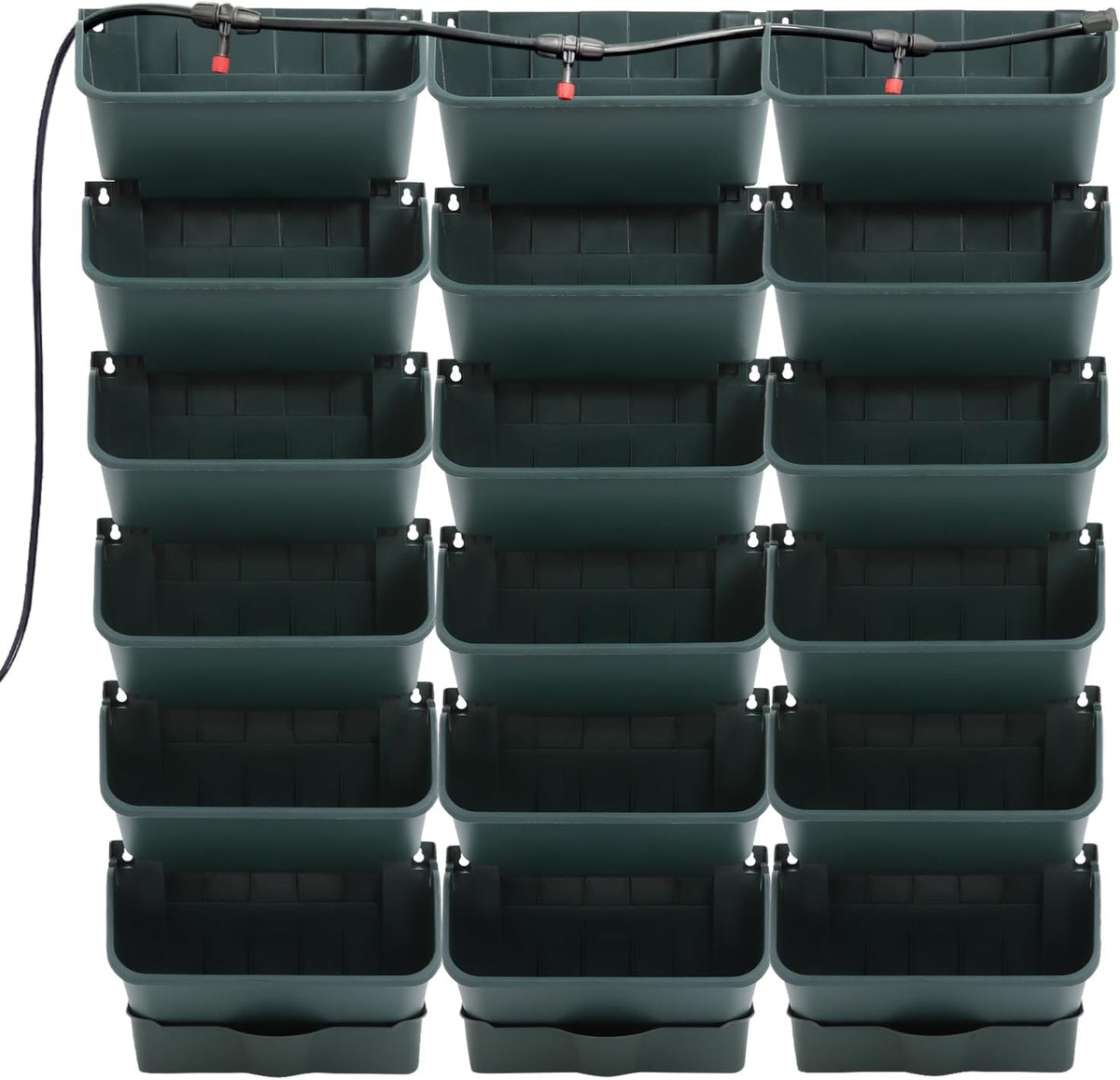 18 Pots Self-Watering Wall-Mounted Planter, 39.4”L x 39.4”H Vertical Wall Planter Self Watering