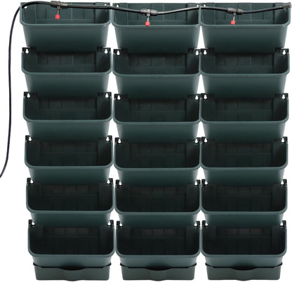18 Pots Self-Watering Wall-Mounted Planter, 39.4”L x 39.4”H Vertical Wall Planter Self Watering