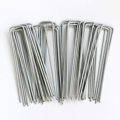 Petgrow 6 Inch Garden Stakes Galvanized Landscape Staples,U-Type Turf Staples for Artificial Grass