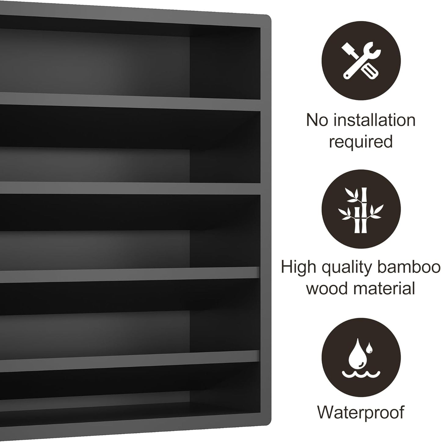 Orimade 4 Tier Spice Rack Organizer for Cabinet, Freestanding Bamboo Seasoning Rack for Countertop