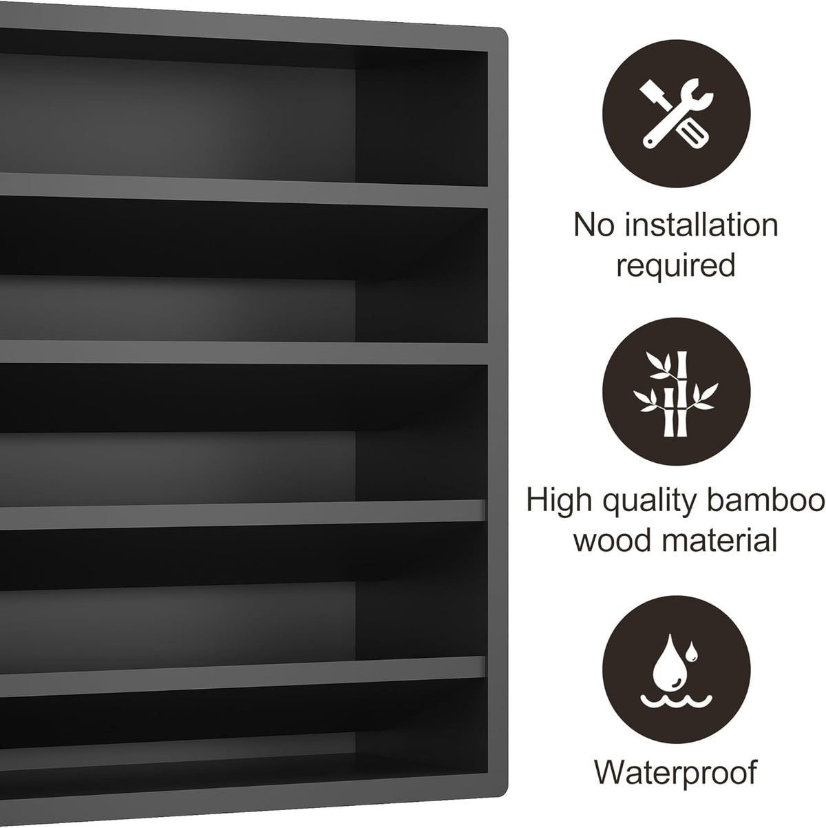 Orimade 4 Tier Spice Rack Organizer for Cabinet, Freestanding Bamboo Seasoning Rack for Countertop