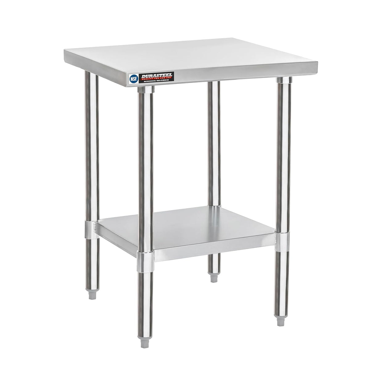 DuraSteel 24x24 Stainless Steel Prep Table - NSF Commercial Outdoor Grill Worktable - Metal Side