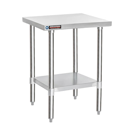 DuraSteel 24x24 Stainless Steel Prep Table - NSF Commercial Outdoor Grill Worktable - Metal Side