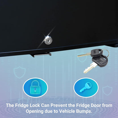 SMETA 12V RV Refrigerator 1.7 Cu.Ft Mini Camper Fridge with Lock and Key AC/DC 110V/12v Quiet