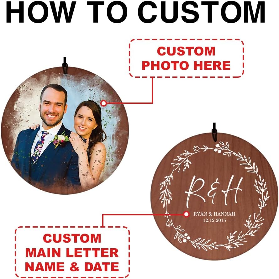 ASTARIN Wedding Wind Chimes for Outside, Custom Photo Personalized Wind Bells, Memorial Gifts for