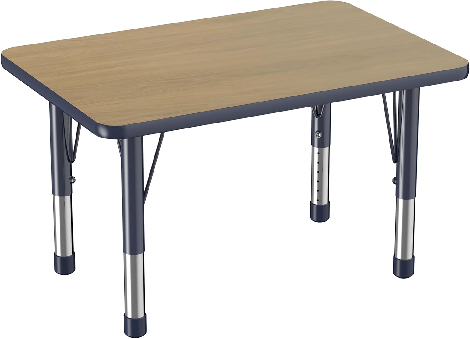 FDP Rectangle (24 x 36 inch) Classroom Table with Adjustable Chunky Toddler Legs (15-24 in);