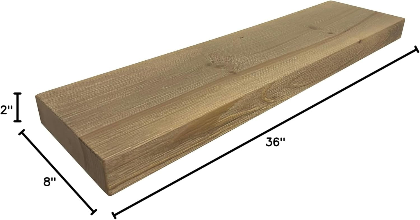 joelsantiques - 36 Inch Wooden Floating Shelves for Wall - 36x8x2 in - Made of Natural Wood - Heavy