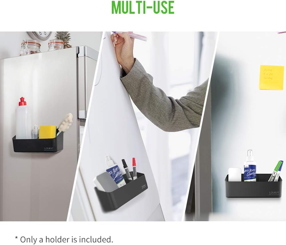 loukin Magnetic and Adhesive Marker Holder, Dry Erase Accessory Tray, Magnetic Storage Organizer