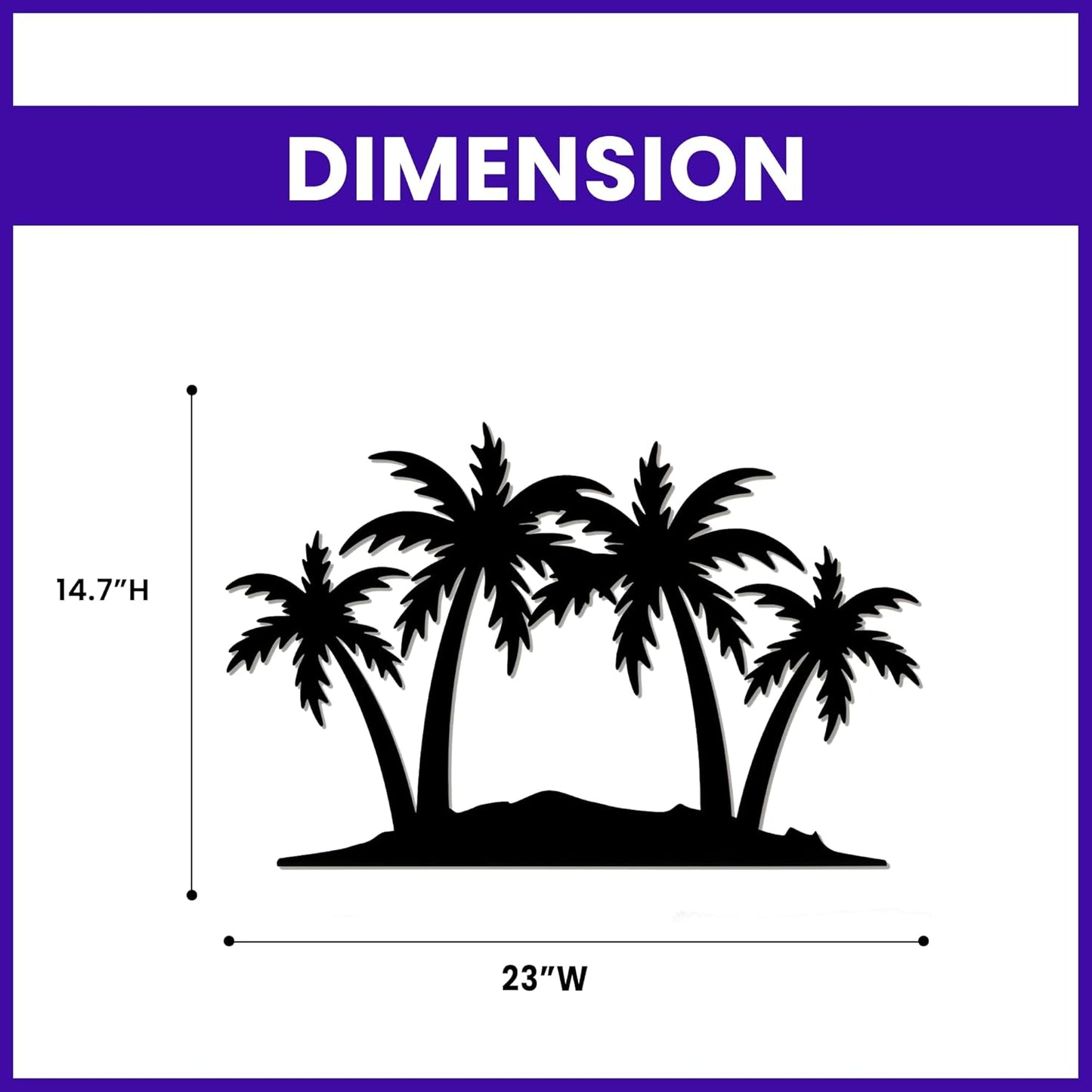 METALPLEX Palm Tree Metal Wall Art - Durable And Rust-free Indoor & Outdoor Aluminum Composite Wall