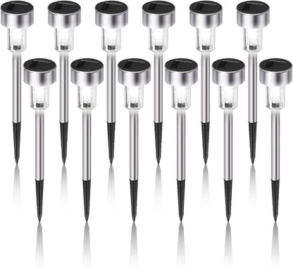 Solar Lights Outdoor Waterproof, Stainless Steel LED Landscape Lighting, Solar Garden Lights Solar