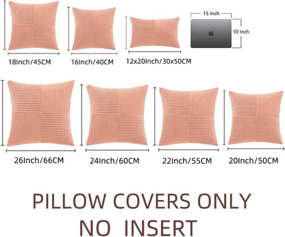 Fancy Homi 2 Packs Coral Decorative Throw Pillow Covers 16x16 Inch for Living Room Couch, Rustic
