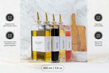 Molimoli Olive Oil Dispenser Bottle for Kitchen, Automatic Pourer, Glass Dispenser for Kitchen