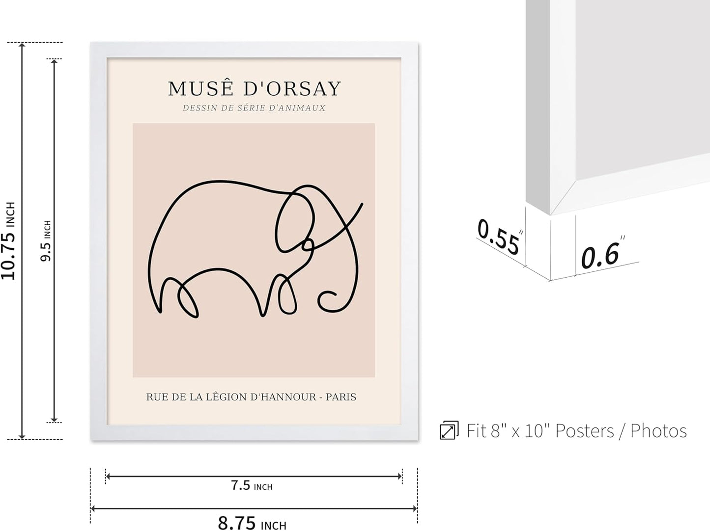 Poster Master Vintage Poster - Retro One Line Elephant Drawing Print - Elephant Art - Minimal Gift