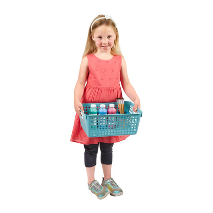Really Good Stuff Large Plastic Book Baskets, 13.25" by 10" by 5.5"-12-Pack