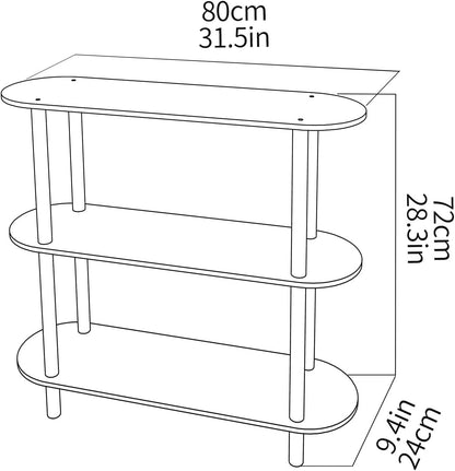 Clear Bookshelf, Acrylic Bookcase with Open Book Shelf for Office Living Room Bedroom (3 Tier