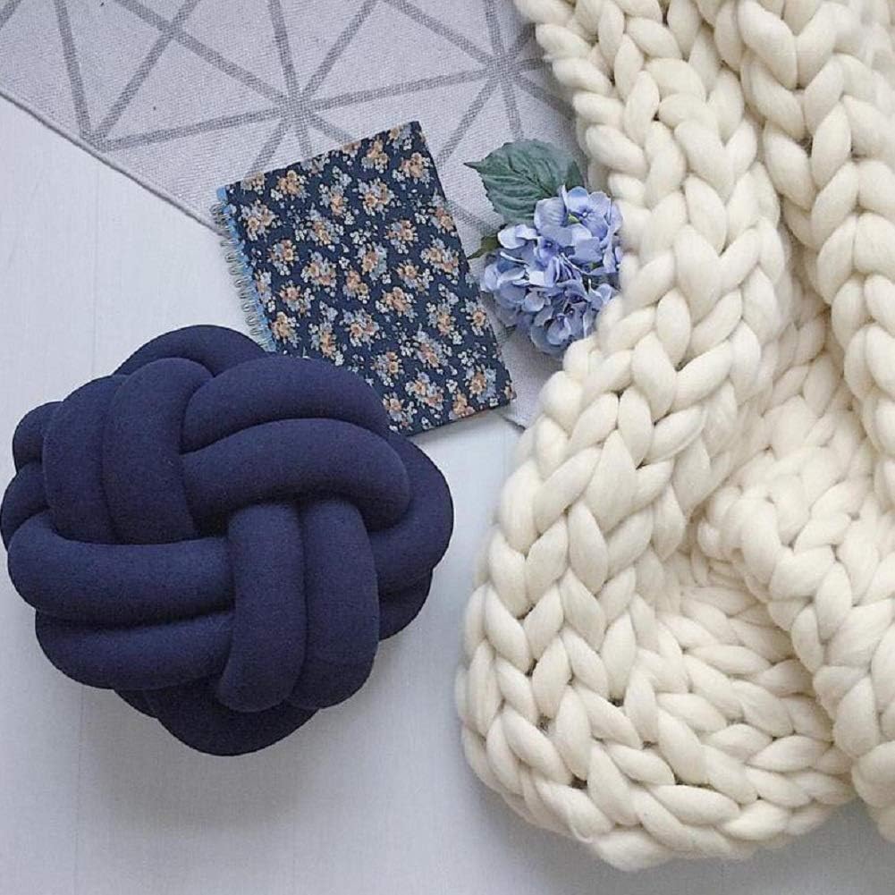 Chunky Knit Blanket Hand Made Merino Wool Throw Boho Bedroom Sofa Home Decor Giant Yarn(Ivory White