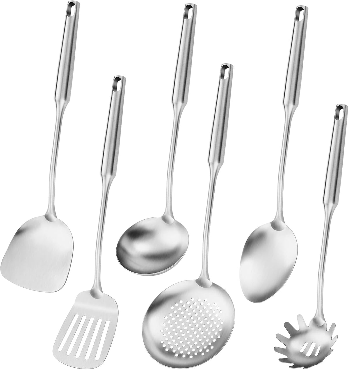 304 Stainless Steel Cooking Utensil,Kitchen Kitchen Utensil with Spatula, Solid Spoon, Ladle