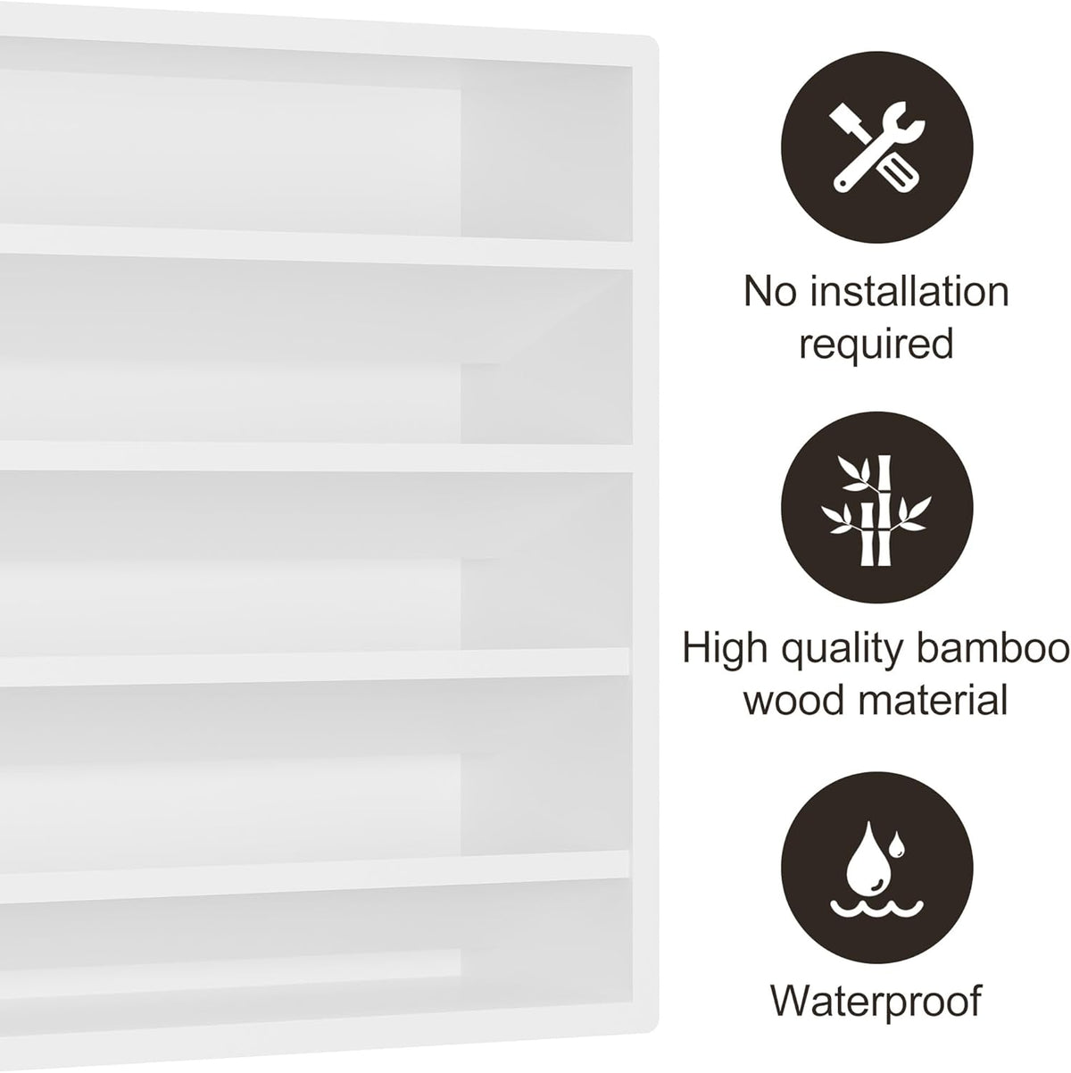 Orimade 4 Tier Spice Rack Organizer for Cabinet, Freestanding Bamboo Seasoning Rack for Countertop