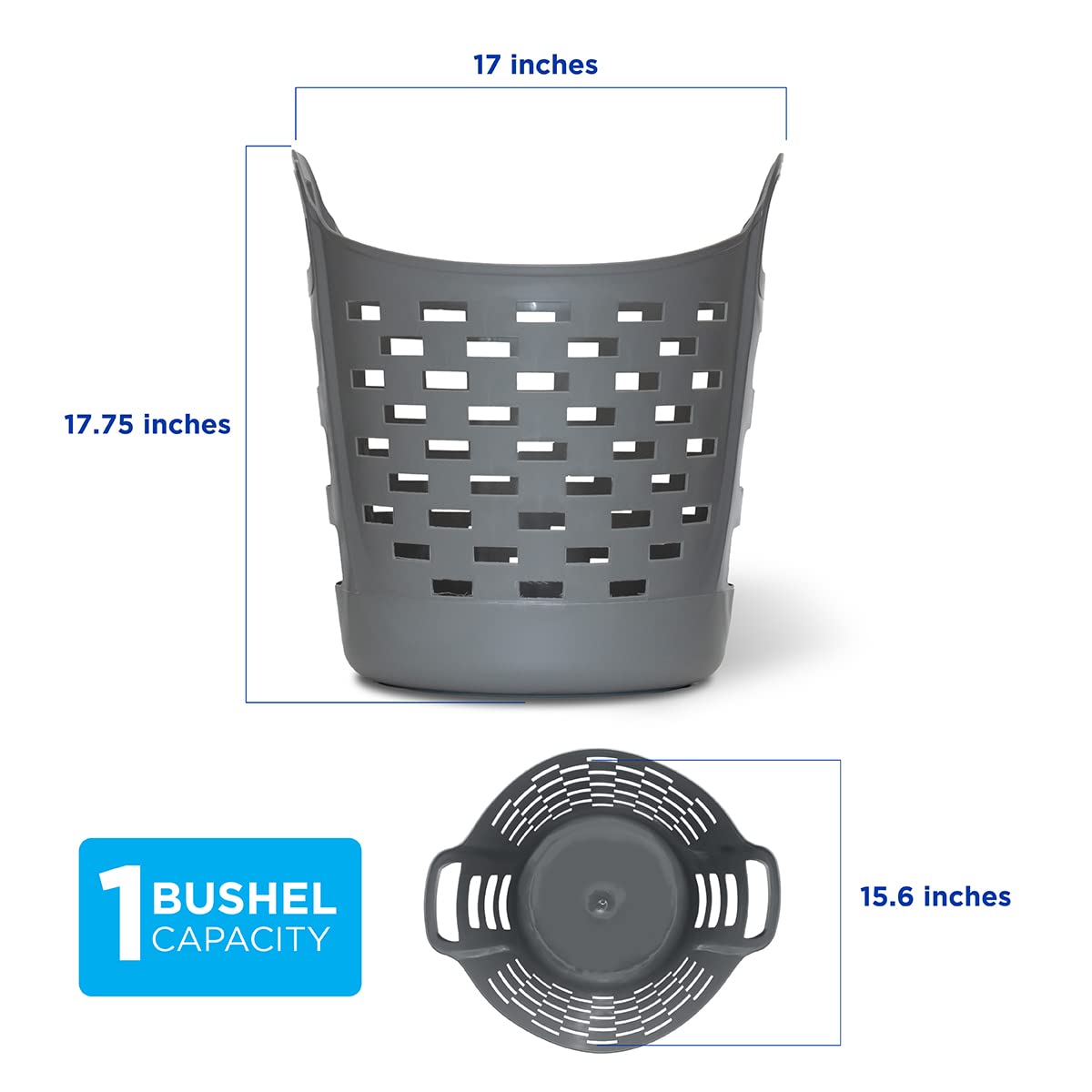 Clorox Flexible Laundry Basket - Plastic Hamper for Clothes, Bedroom, and Storage - Portable Round