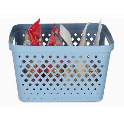 Glad Plastic Storage Basket Set, Value Pack of 6 | Open Storage Bins for Shelves, Bathroom, Pantry