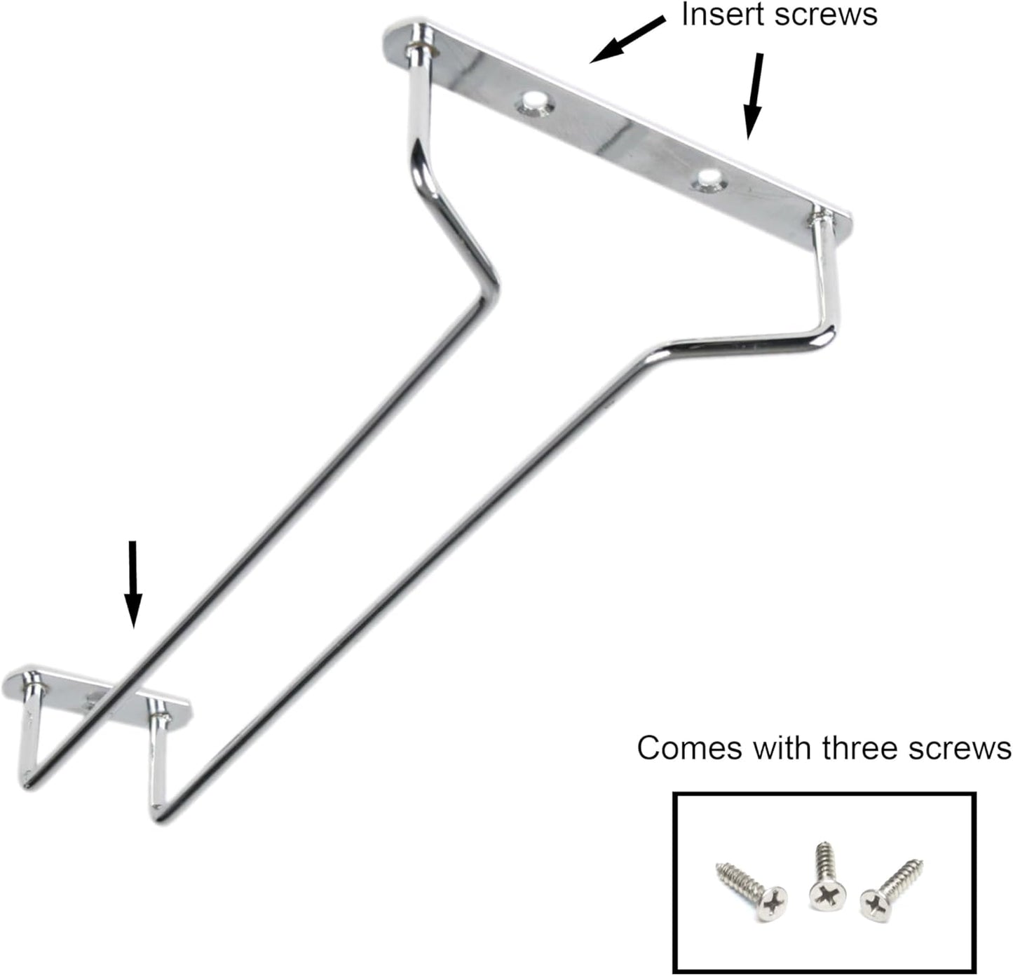 TrueCraftware- 10-Inch Wine Glass Rack Chrome Finish Set of 2- Stemware Rack Wire Hanging Rack