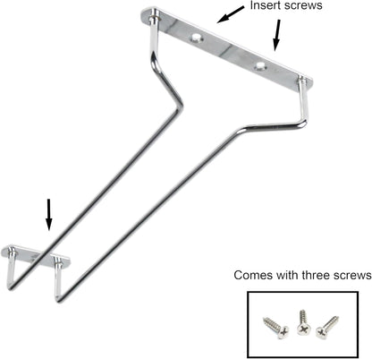 TrueCraftware- 10-Inch Wine Glass Rack Chrome Finish Set of 2- Stemware Rack Wire Hanging Rack