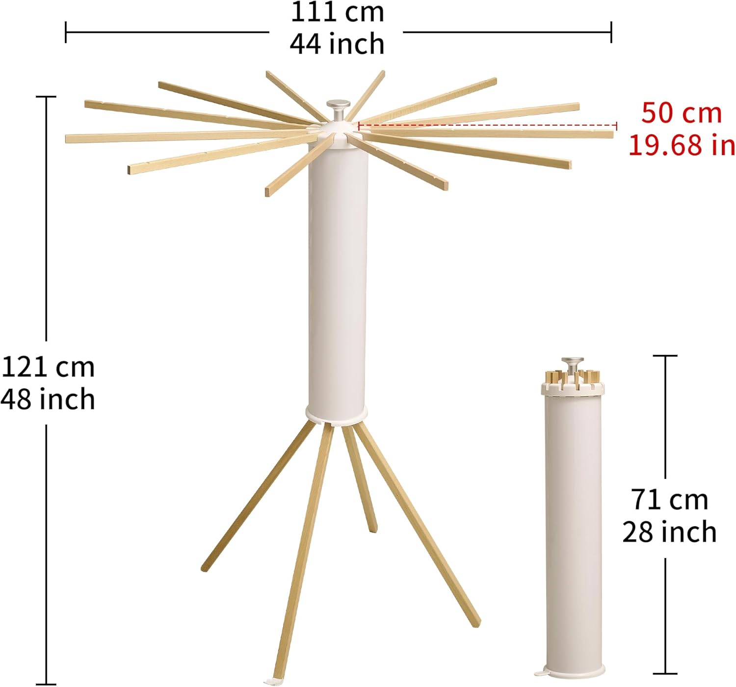 JOOM Four Legs Clothes Drying Rack, Garment Rack Portable and Foldable Space Saving Laundry Drying