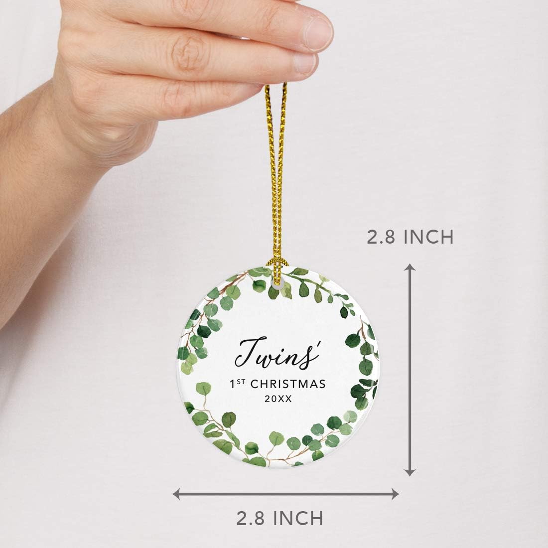 Andaz Press Custom Year Round Ceramic Porcelain Christmas Tree Ornament Keepsake Collectible Gift