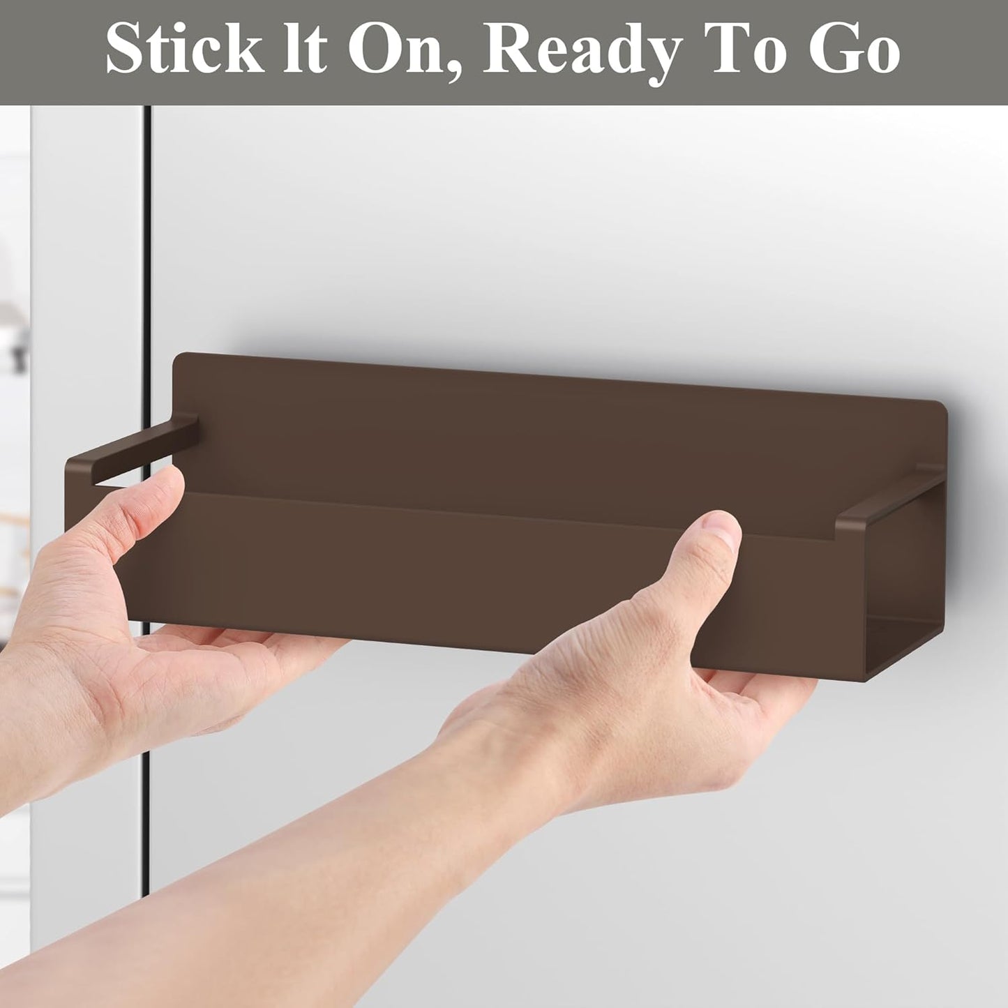 6 Pack Magnetic Spice Rack Organizer for Refrigerator and Oven, Brown Fridge Organizers and Storage