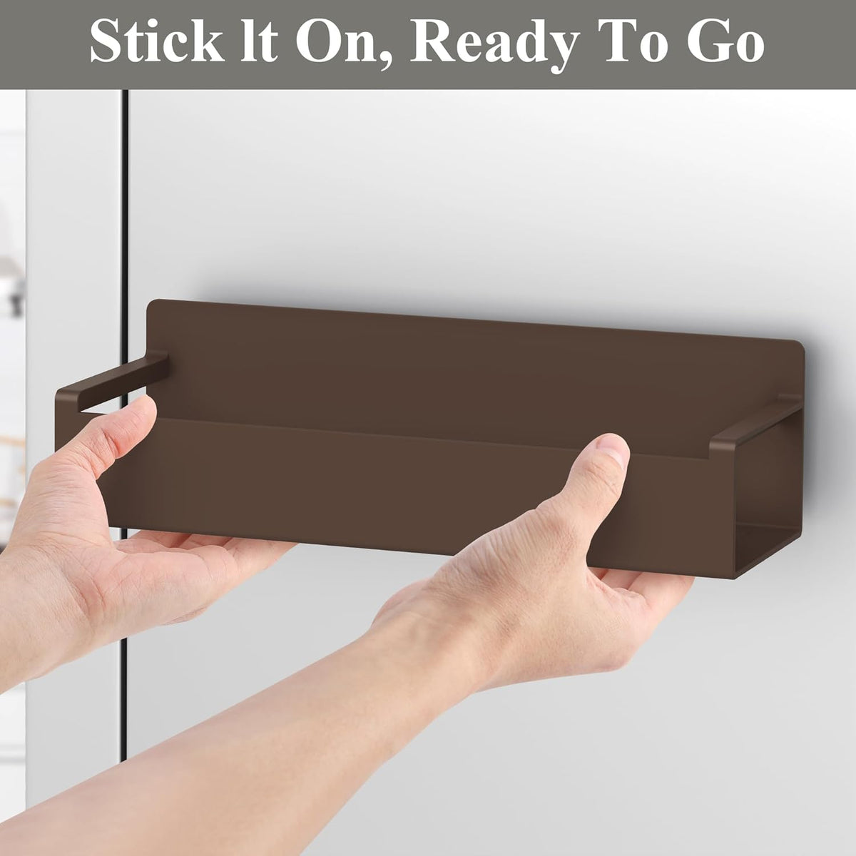 6 Pack Magnetic Spice Rack Organizer for Refrigerator and Oven, Brown Fridge Organizers and Storage