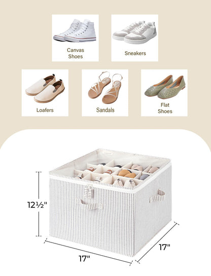 StorageWorks Shoe Organizer for Closet, Fits up to 16 Pairs, Shoe Cubby Storage Containers with