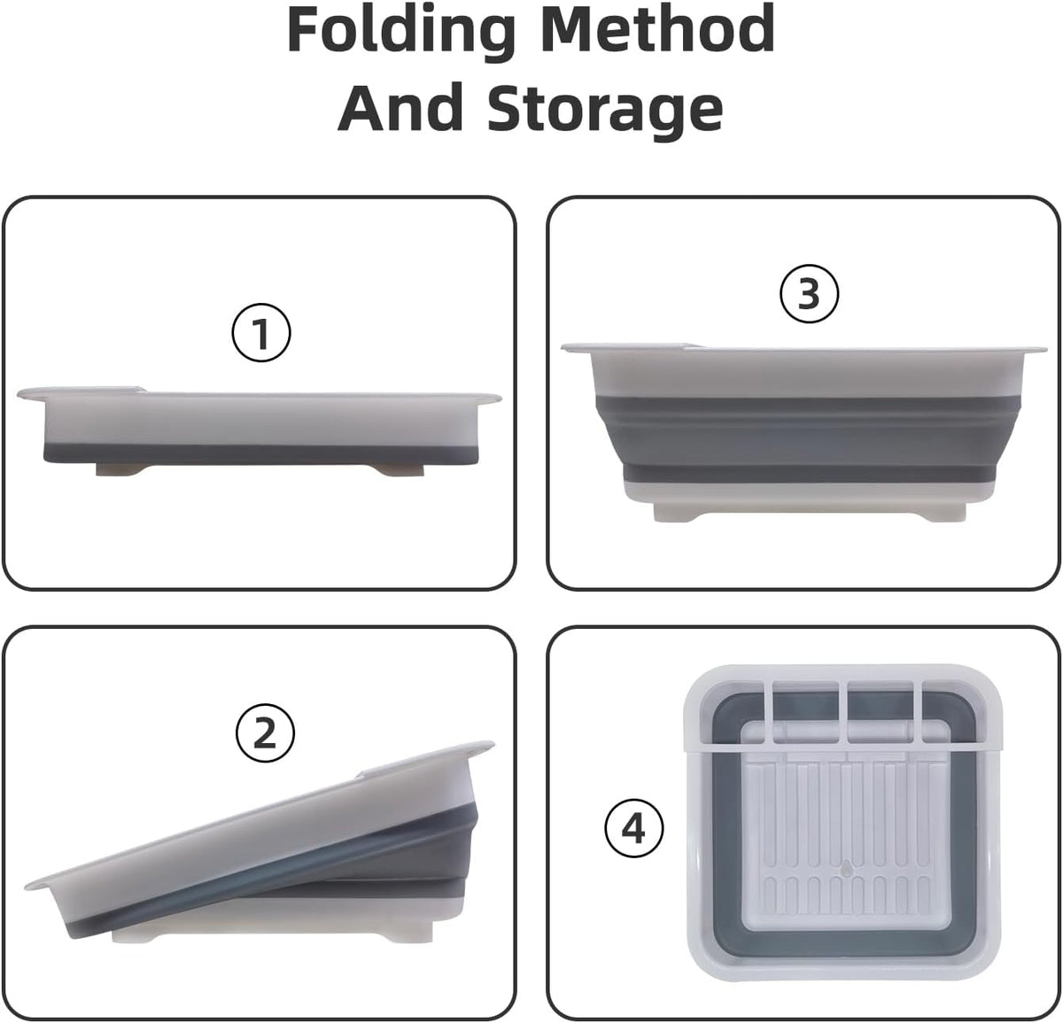 THANSTAR Collapsible Dish Drying Rack for RV Campers Portable Dinnerware Drainer Organizer for