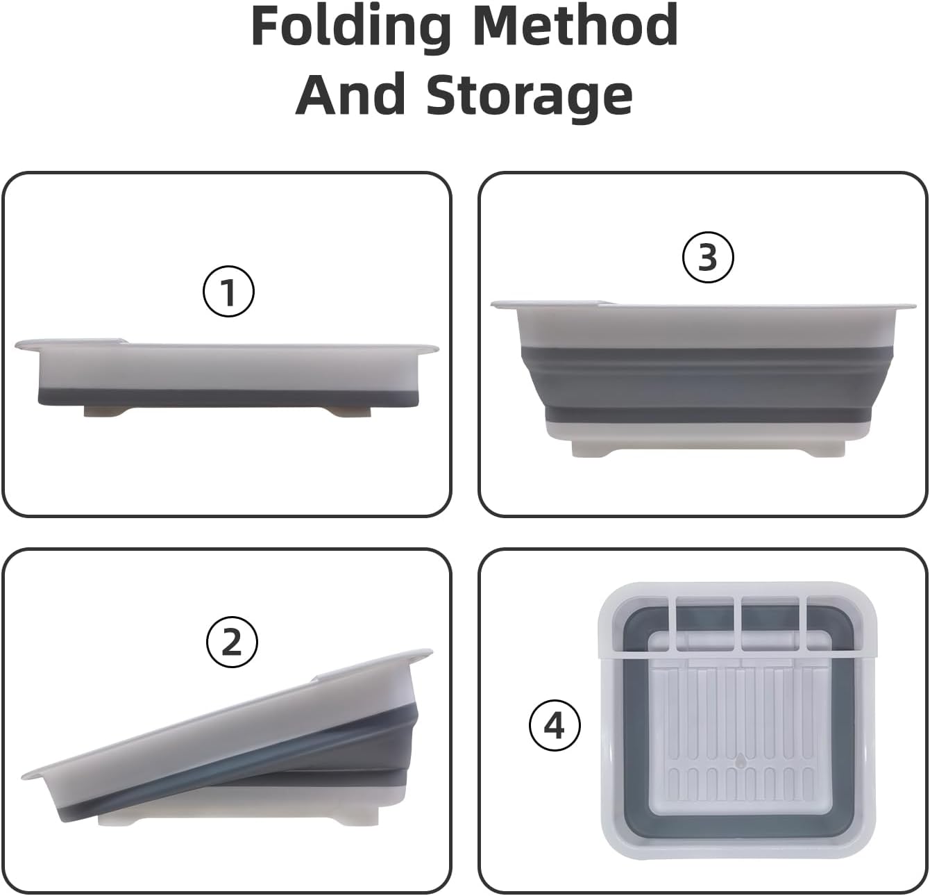 THANSTAR Collapsible Dish Drying Rack for RV Campers Portable Dinnerware Drainer Organizer for