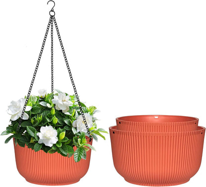 Hanging Planters 9/10/11 Inch for Indoor Plants, 3 Pack Plant Hanger Outdoor with Drainage Holes