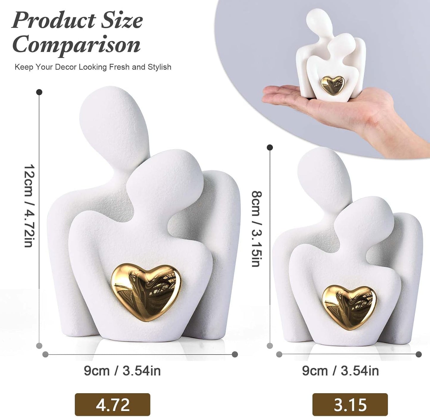 XMGZQ Mini Couple Statue Tv Stand Decor Items for Living Room Home Decor,Bedroom Decor for Couples