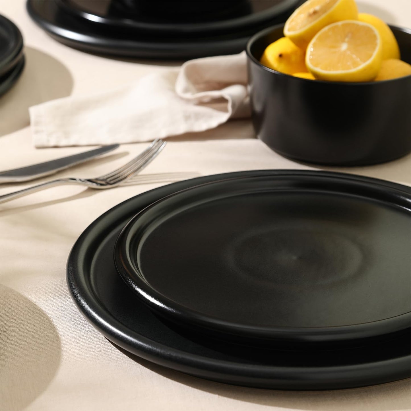 Stone Lain Eden 12-Piece Dinnerware Set Stoneware, Plates and Bowls Set, Dishwasher and Microwave