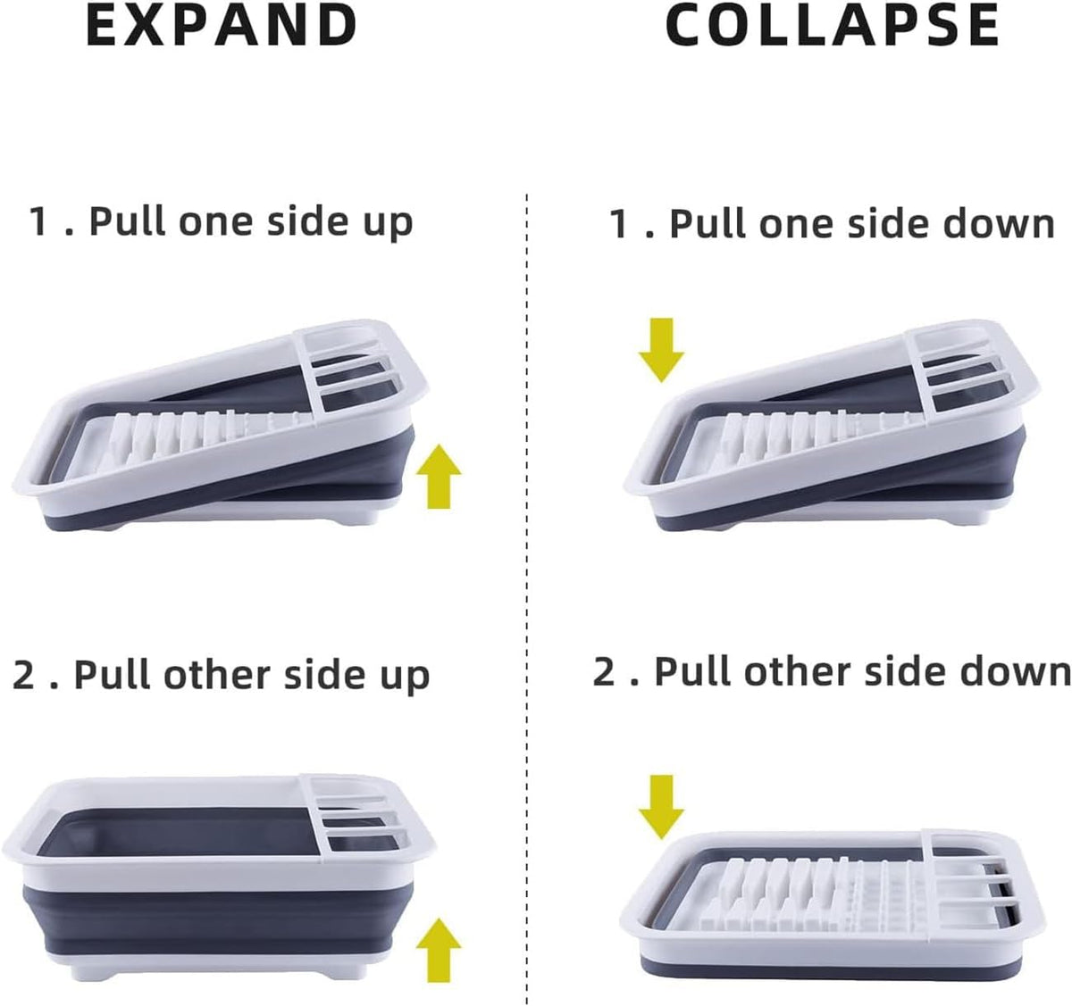THANSTAR Collapsible Dish Drying Rack for RV Kitchen, Foldable Drainer Organizer for Kitchen
