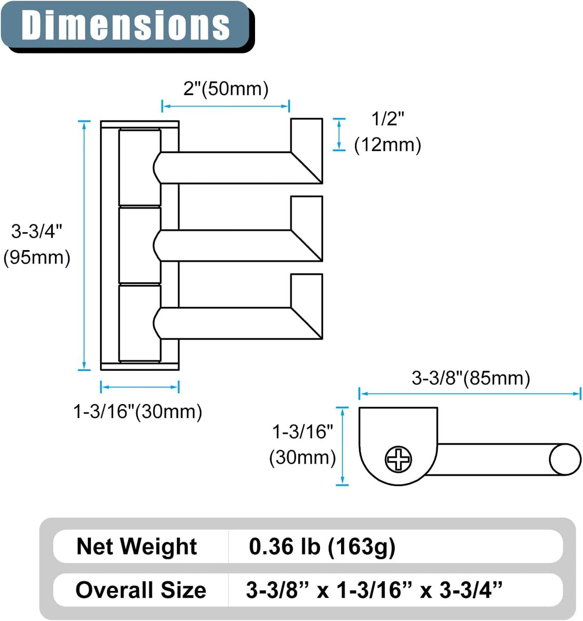 Angle Simple Towel Hook for Bathroom, SUS 304 Stainless Steel Foldable Robe Towel Holder, Wall Coat