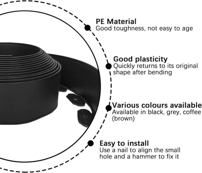 Landscape Edging 33FT, Garden Edging (4IN High) with 30pcs Spikes, Plastic Lawn Edging Flexible for