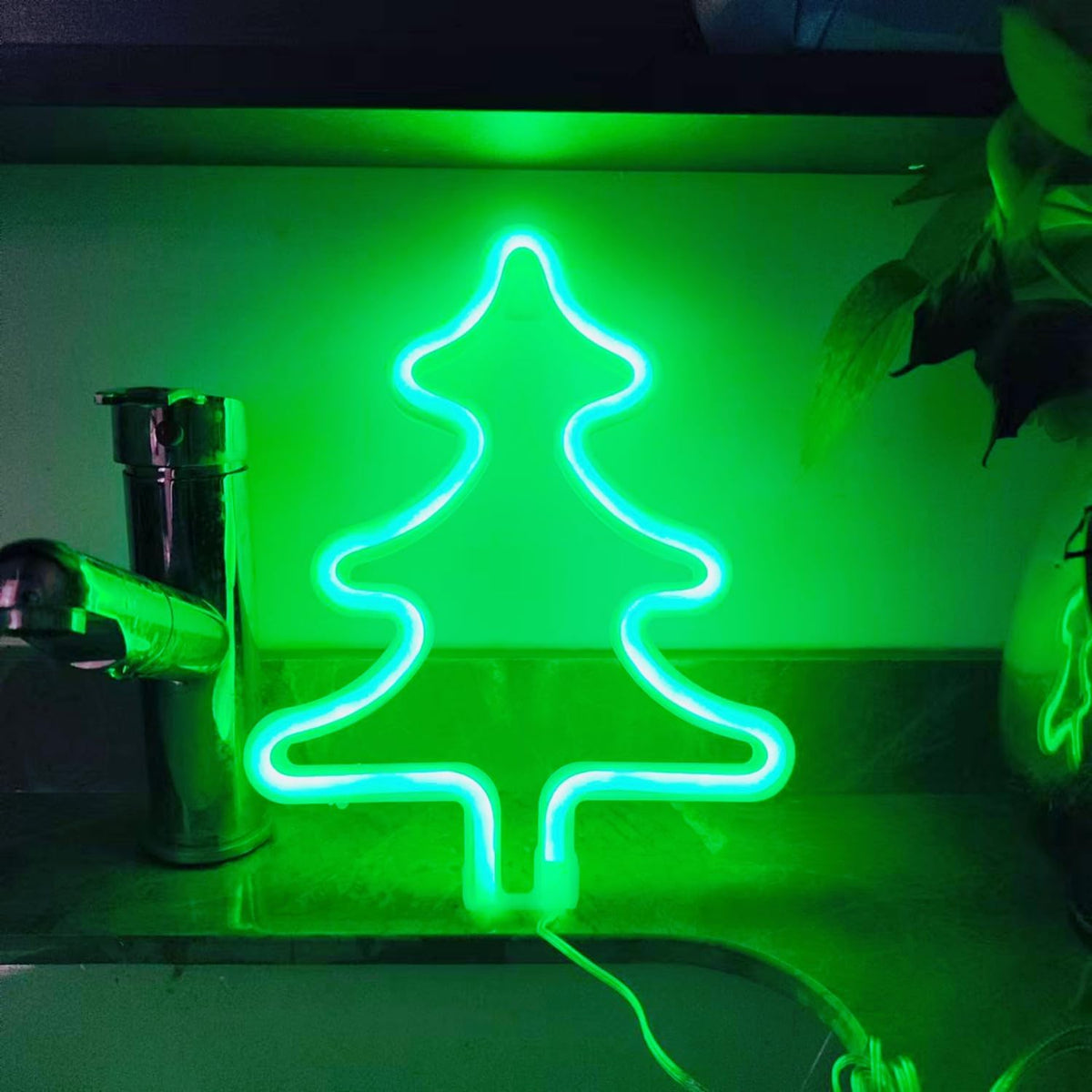 Christmas Tree Neon Light Signs for Bedroom Bedside Dorm Wall Decor,Neon Light up Christmas Decor