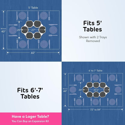 Full Set - Dark Gray - The First Patented Lazy Susan Turntable Expandable for Rectangular & Oblong