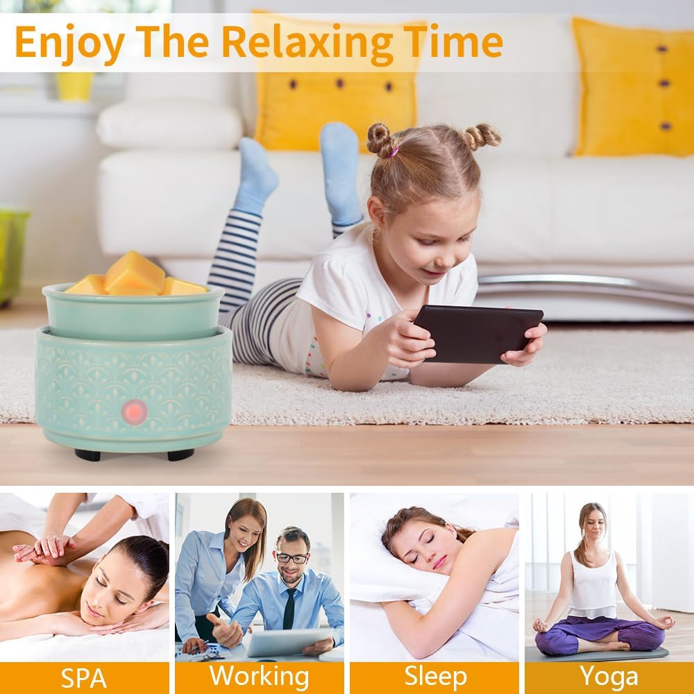 kobodon Ceramic Wax Melt Warmer - 3-in-1Electric Wax Warmer-Fragrance Candle Burner for Scented Wax
