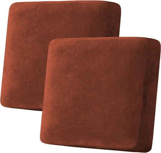 H.VERSAILTEX Velvet Stretch Couch Cushion Cover Plush Cushion Slipcover for Chair Loveseat Sofa