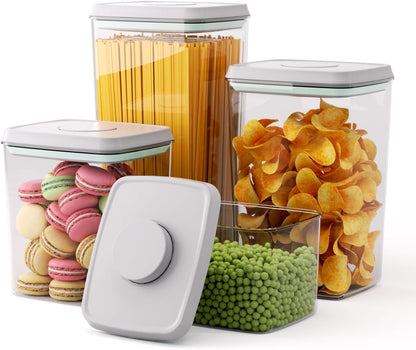 Pop Storage Set – 4 Pack Airtight Food-Grade Containers with Lids, BPA-Free, with Measurement Marks