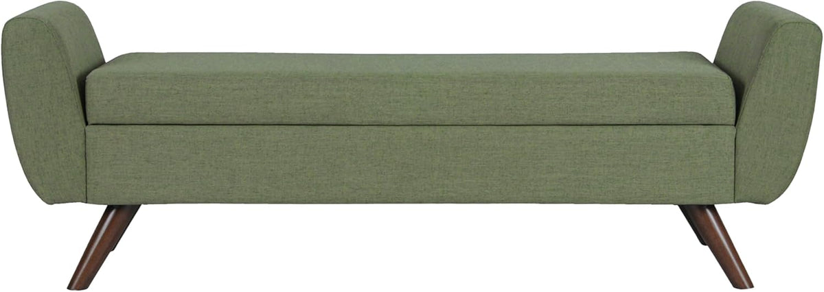 HomePop Modern Storage Bench with Wood Legs Home Décor|Bench with Storage for Living Room & Bedroom